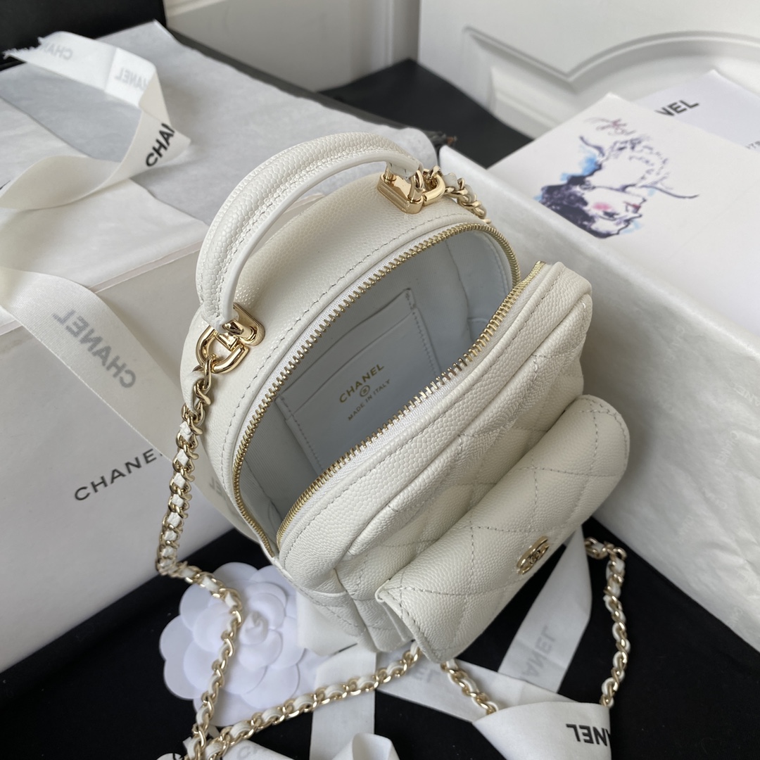 Caviar Leather Mini Backpack AP3573 White